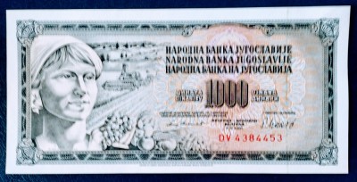 IUGOSLAVIA 1000DINARI-1981-P92d UNC foto