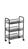 Cumpara ieftin Carucior servire fier negru 44 x 26 x 63,5 cm