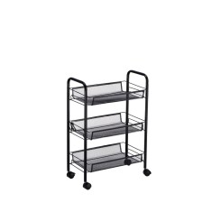 Carucior servire fier negru 44 x 26 x 63,5 cm