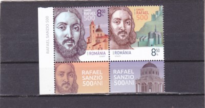 ROMANIA 2020 - RAFAEL SANZIO, MNH - LP 2299,SERIE CU VINIETA IN PERECHE. foto