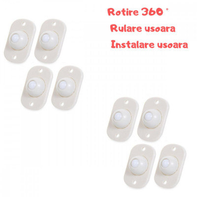 Set 8 rotite pivotante autoadezive cu rotire 360 de grade foto