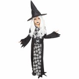 Costum de carnaval reflectorizant - Vrajitoare paianjen M (9-10 ani/max 140 cm)