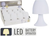 Lampa de masa LED, lumina calda alba, functionare pe baterii , design compact pentru decor interior