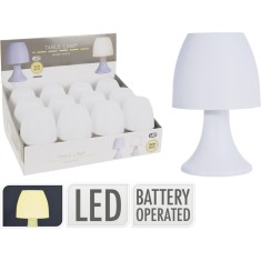Lampa de masa LED, lumina calda alba, functionare pe baterii , design compact pentru decor interior