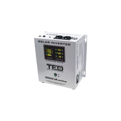 Invertor solar de la 48V la 230V 3600VA/2400W MPPT unda sinusoidala TED000309 foto