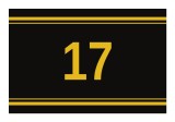 Sticker autoadeziv nr. 17 - Signetten SAFE auriu pe fundal negru