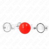 Kink Collar &amp; Gag-Bilă Pvc Transparentă Roșie 4 cm, Gag Reglabil