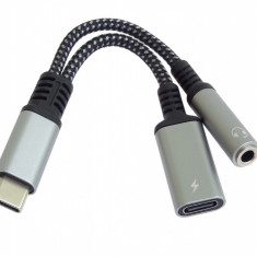 Adaptor USB type C la USB-C + jack stereo 3.5mm DAC T-M, ku31zvuk04