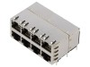 Conector RJ45 ecranat cu LED, THT
