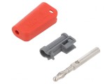 Mufă Banană 4mm 32A Roșie Neizolată Cu Soclu Axial