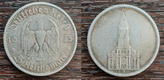 (A13) MONEDA DIN ARGINT GERMANIA - 5 MARK 1935, LIT. A, BISERICA DIN POTSDAM foto