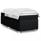 Gossi pat box spring cu saltea, negru, 80x200 cm, textil