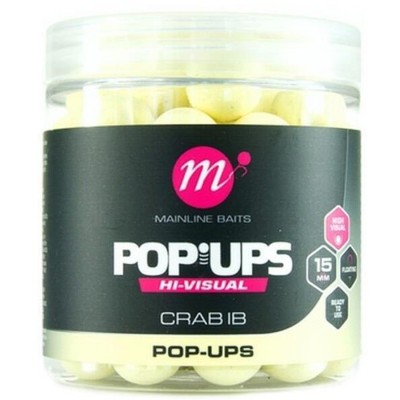 Pop Up MAINLINE Hi-Visual Baits, Fluo Yellow, Crab IB, 15mm, 250ml foto