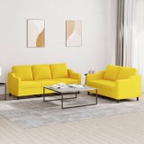 Cumpara ieftin Gossi set de canapele cu perne, 2 piese, galben deschis, textil