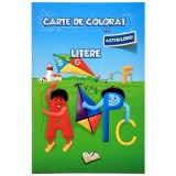 Carte de colorat cu abtibilduri - Litere |