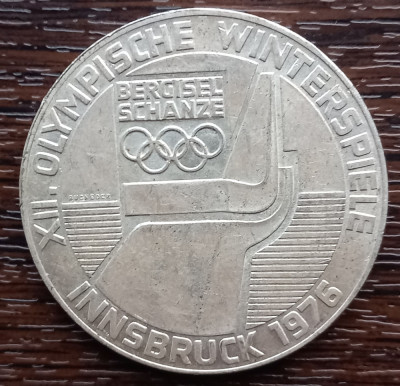 (A1100) MONEDA DIN ARGINT AUSTRIA-100 SCHILLING 1976,JOCURILE OLIMPICE INNSBRUCK foto