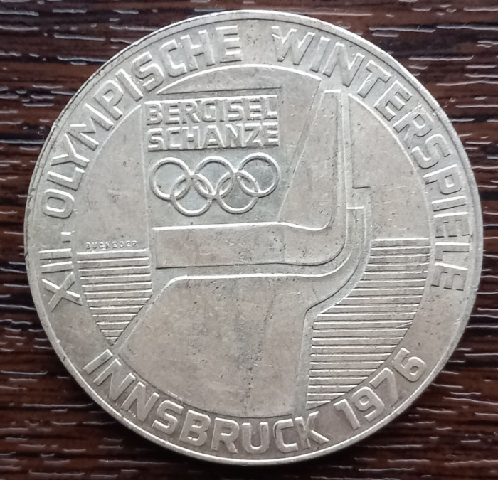 (A1100) MONEDA DIN ARGINT AUSTRIA-100 SCHILLING 1976,JOCURILE OLIMPICE INNSBRUCK