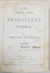 OPERE COMPLETE WILLIAM SHAKESPEARE de JOHN DICKS - LONDRA, 1864 foto