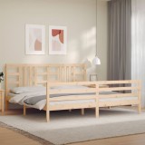 Cumpara ieftin Cadru pat cu tăblie 200x200 cm, lemn masiv de pin