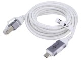 Cablu USB 3.1 RJ45 - USB C, 3m, Alb Gri - Goobay