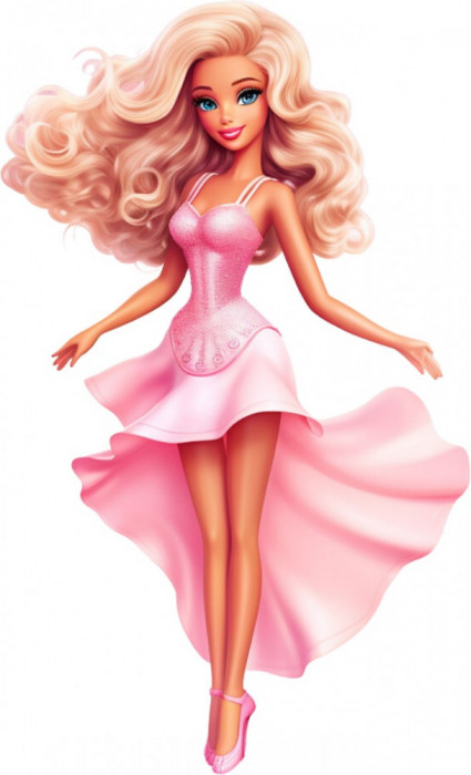 Sticker decorativ, Barbie, Roz, 90 cm, 8402ST-5