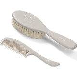 BabyOno Take Care Hairbrush and Comb set Gray(pentru nou-nascuti si copii)