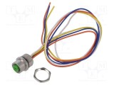 Conector M12 soclu mamă 4 pini 250V 4A IP67 drept cablu Lutronic 0,5m