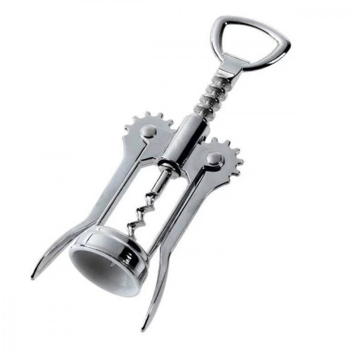 Tirbuson multifunctional, deschidere sticle vin si capace, zinc, argintiu