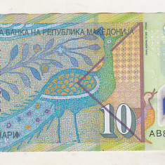 bnk bn Macedonia 10 dinari 2018 circulata , polimer