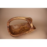 Fructiera din lemn de măslin cu m&acirc;ner 45 cm