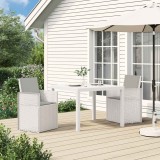 vidaXL Set de masă pentru grădină cu pernă 3 pcs Alb și gri deschis PP 3430050