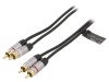 Cablu RCA dublu 3m aurit negru, Goobay