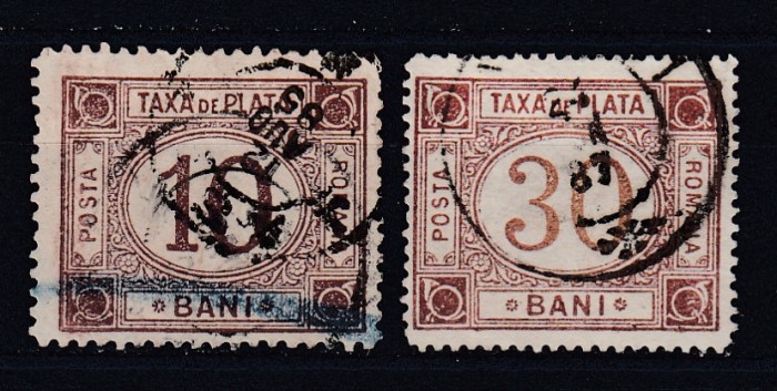 ROMANIA 1885 TAXE DE PLATA EMISIUNEA a II-a SERIE STAMPILATA