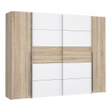 Cumpara ieftin Dulap cu 4 usi Verzo stejar alb melamina 270.5x61x210.5 cm