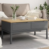 Cumpara ieftin Măsuță cafea &quot;FLORO&quot;, gri, 99x55,5x45 cm lemn masiv pin