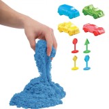 Set Nisip Kinetic Bleu, 650g, Vehicule, Forme Masinute, Joc Creativ, Modelaj, 3+ ani