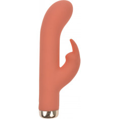 Vibrator Rabbit Monchichi 10 Moduri Vibratii Puternice Silicon USB Portocaliu 17 cm Mokko Toys