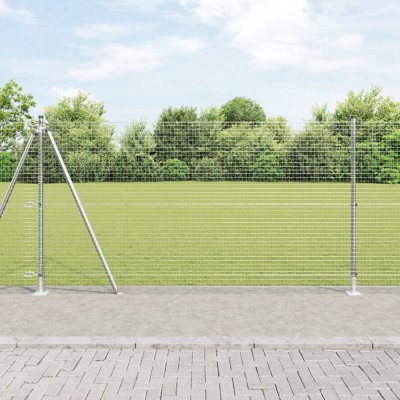 Gossi gard din sarma sudata cu 7 stalpi flansati 1.2x10 m otel galvanizat foto