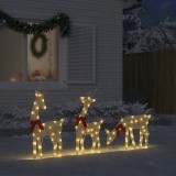 VidaXL Decoratune de Crăciun Ren 3 buc 90 LED-uri Alb Cald