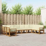 vidaXL Set de canapele de exterior cu pernă 10 pcs Natural și Crem 3367063