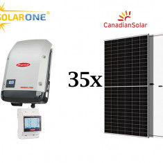 Kit sistem fotovoltaic 20 kW trifazat, invertor Fronius si 35 panouri Canadian Solar 550W