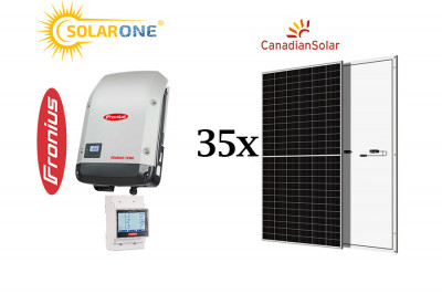 Kit sistem fotovoltaic 20 kW trifazat, invertor Fronius si 35 panouri Canadian Solar 550W foto