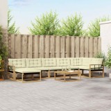 vidaXL Set de canapele de exterior 8 pcs Alb și crem 79 x 79 x 37 cm 3388928