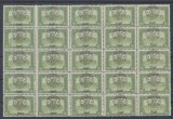 Romania 1919 Oradea timbru Parlament 80 Bani bloc de 25 MNH eroare X10 in centru