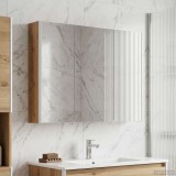 vidaXL Dulap cu oglindă pentru baie Stejar artizanal 889278