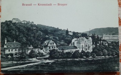 Carte postala, Brasov, vedere generala, perioada interbelica foto