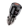 Incarcator Auto Fast Charge Kakusiga KSC-1174 75W PD Dual Port cu cablu tip Lightning - Negru, Hoco