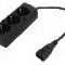 Cablu alimentare AC, 0.3m, 3 fire, culoare negru, CEE 7/3 (F) priza, IEC C14 tata, JONEX -