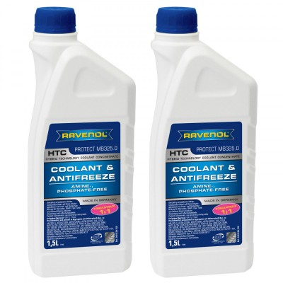 Pachet 3 litri Antigel concentrat Ravenol HTC protect MB 325.0 albastru foto