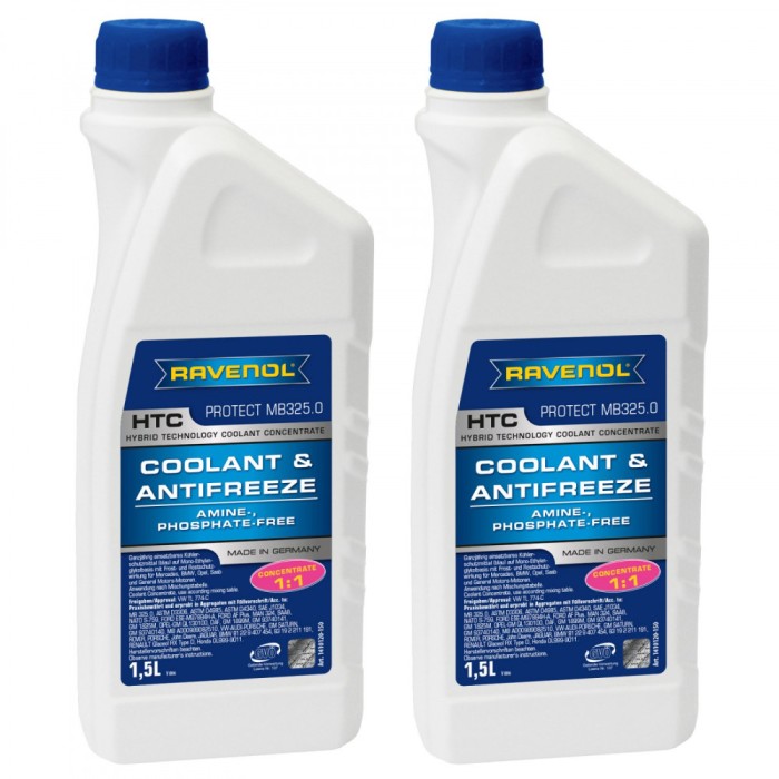 Pachet 3 litri Antigel concentrat Ravenol HTC protect MB 325.0 albastru